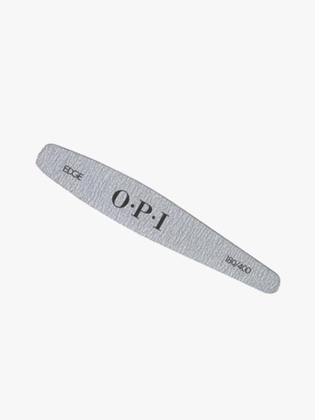 OPI Edge File gray nail file on light gray background